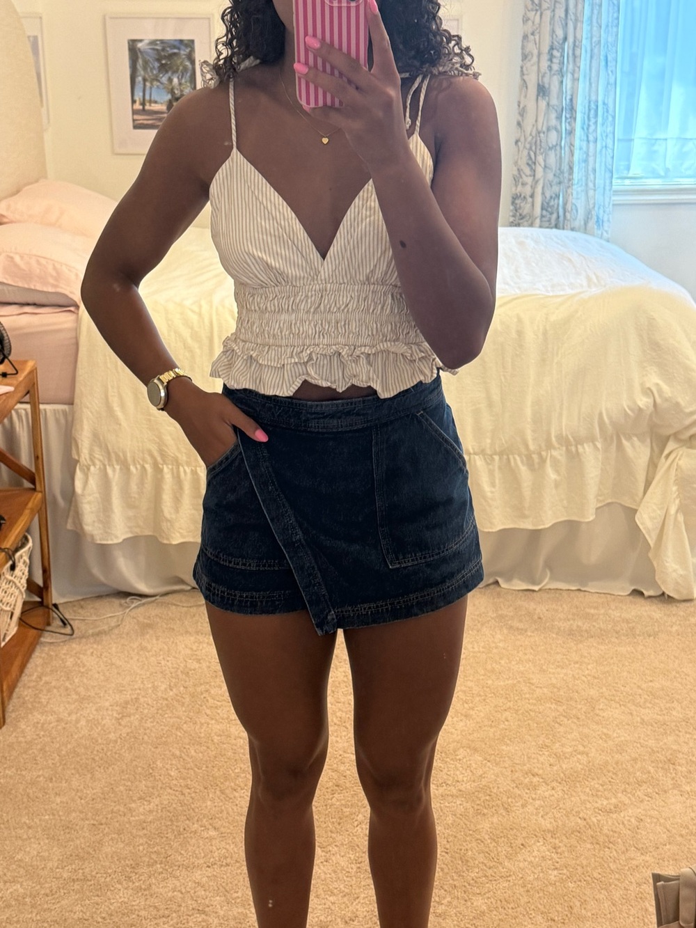 h&m denim skort